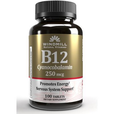Windmill Vitamin B-12 250 mcg Tablets - 100 Ct
