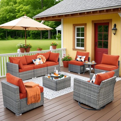 XIZZI Modular Outdoor Patio Furniture Set w/ Optional Coffee Table, Swivel Chair & Firepit - All-Weather, Waterproof & UV-Resistant