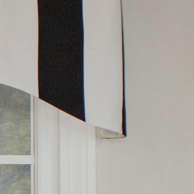 Black and White Cabana Stripe Room-Darkening Valance