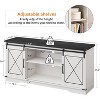 Farmhouse TV Stand for 65 Inch TV Entertainment Center with Sliding Barn Doors Storage Cabinet - 2 of 4