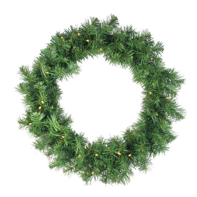Northlight Prelit Artificial Christmas Trees, Wreath and Garland Set Winter Spruce 5pc - Clear Lights, 4 of 9