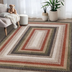 coucheta Multi-size Washable Area Rug, Farmhouse Geometric Textured Non-Shedding Low Pile Non Slip Carpet, for Living Room, Bedroom, Dining Room - 1 of 4