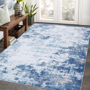 Acekool Washable Area Rug, Modern Abstract Non-Slip Stain Resistant Accent Carpet for Living Room Bedroom, Easy Care - 1 of 4