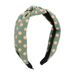 Unique Bargains Women's Elegant Twill Dot Knotted Hairband 6.69"x5.12" 1 Pc - 1 of 3