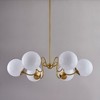 Mitzi Havana 6 - Light Chandelier in  Aged Brass Opal Glossy Shade - 2 of 3