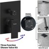 Matte Black Wall-Mounted Tub Faucet & Shower Set, 10" Rain Head & Handheld, with Waterfall System, High Pressure, Trim and Diverter Included - 4 of 4