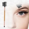 Unique Bargains Double Head Eyebrow Brush Rose Gold Tone Wood Color 1 Pc - 3 of 4