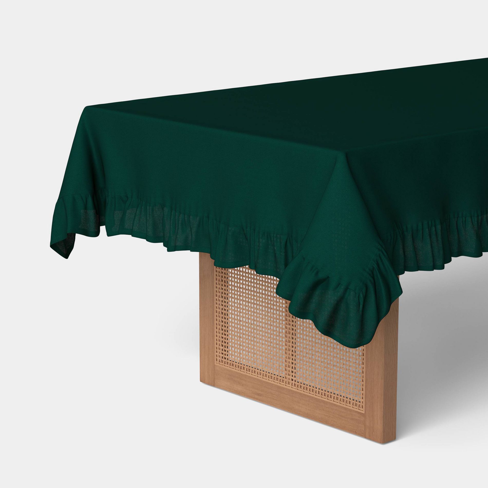 120"x60" Tablecloth Green Ruffle - Threshold™