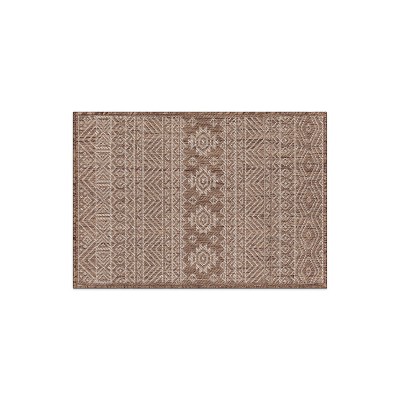 World Rug Gallery Distressed Geometric Bohemian Textured Flat Weave Indoor/Outdoor Area Rug