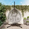DSVIMOY Egg Chairs, Patio Egg Chair with Stand, Patio Hanging Egg Chair for Bedroom Living Room Balcony, Gray, 42.13"*39"*76.77" - 2 of 4