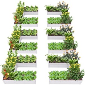 Anybear 6x6x1.5ft U-Shaped Galvanized Raised Garden Beds Outdoor for Planting Vegetables Flowers Herb, Anti-Rust - 1 of 4
