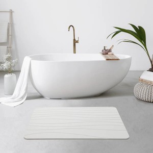 J&V TEXTILES Stone Bath Mat Diatomaceous Earth Shower Mat Non-Slip Super Absorbent Diatomite Stone Mats for Bathroom Floor Quick-Drying Easy to Clean - 1 of 4