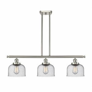 Bell - 3 Light Stem Hung Island In Industrial Style-11 Inches Tall and 36 Inches Wide - 1 of 1