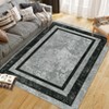 Modern Bordered Kitchen Runner Rugs Soft Carpet Washable-Runners for Hallways Non Slip Bathroom - 2 of 4