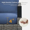 Buenhomino 3 PCS Patio Furniture Set with Cushioned Wicker Chairs and Tempered Glass Side Table - 4 of 4
