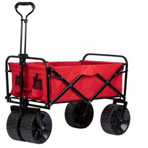 Monoprice Heavy Duty All Terrain Collapsible Outdoor Wagon, Red - Durable, 600D Oxford, Mildew and UV Resistant - Pure Outdoor Collection - 1 of 4
