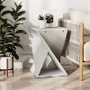 JIONJOY Rustic Square Pedestal End Table with Artistic Twisted Legs - Solid Wood Farmhouse Side Table for Living Room, Bedroom or Office - 2 of 3