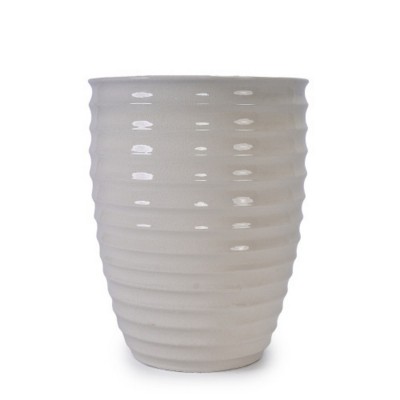 Syemin Planters Ceramic Flowerpot, Modern Versatile Pots with Drainage Holes for Patio, Garden, Windowsill, White, 16.54"*16.54"*21.26"