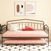 NicBex Twin Size Daybed, Metal Day Bed Frame with Twin Size Trundle, No Box Spring Needed, Black - 3 of 4
