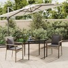 vidaXL Patio Dining Set Outdoor Rattan Wicker Table and Chair Set for Porch - Gray 31.5" Table Length 2 Items - 2 of 4