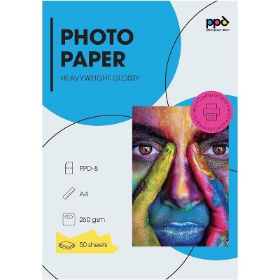 PPD High Gloss Photo Paper 8.5x11" 50 Sheets 240 gsm for Inkjet Printers