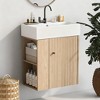 21.6 inch Modern Floating Bathroom Vanity with Ceramic Basin - Perfect for Small Bathrooms, Left side storage - 2 of 4