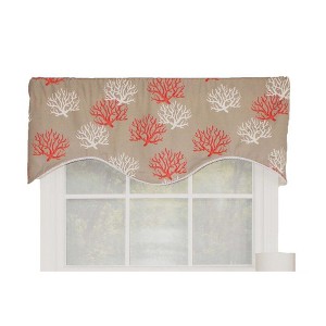 Sea Coral Cornice All Season 3" Rod Pocket Valance 50" x 17" Red by RLF Home - 1 of 4