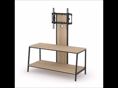 Austin Industrial-Black Metal and Wood TV Mount Media Console