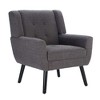PAGED Linen/Velvet/Teddy/Leather Upholstered Accent Chair with Black Legs,Modern Upholstered Armchair with Wood Frame for Living Room - 4 of 4