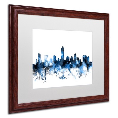 Trademark Fine Art -Michael Tompsett 'Austin Texas Skyline II' Matted Framed Art