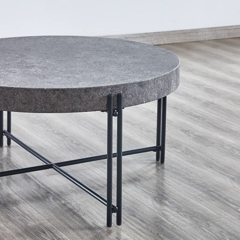Morgan Round Cocktail Table Gray - Steve Silver Co., 6 of 7