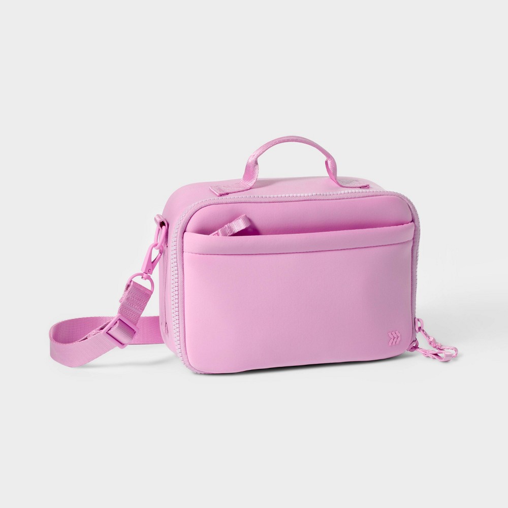 Photos - Serving Pieces Faux Neoprene Lunch Tote - All In Motion™️Pink: Zipper Closure, Solid Pattern