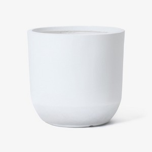 LuxenHome 14.6-Inch Round Smooth Finish White MgO Planter - 1 of 4