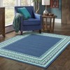 Marlowe Border Patio Rug Navy/Green - 2 of 4