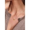 Tiny Tags 14K Gold Ion Plated with Gold and Brown Enamel Sunflower Necklace - Gold - 4 of 4