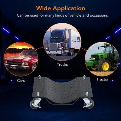 Car Dolly 4 Pack, Garvee Wheel Car Dolly Tire Skates Premium Skates Moving Car Easy, Total 6000lbs High Load Bearing