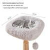 unipaws Wood Cat Tree – Partial / Full Sisal Scratching Post & Plush Perch - 3 of 4