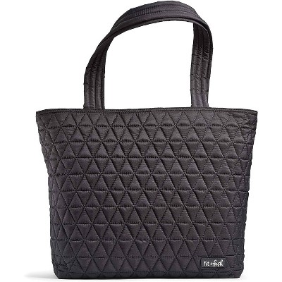  Fit & Fresh Metro Quilted Tote with Lunch Compartment - Black 