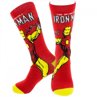 Adult Iron Man Retro Character Cover Crew Socks