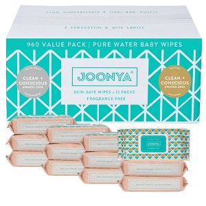 Joonya Baby Wipes - Non-Toxic, Dermatologically Tested, Compostable, Fragrance Free - 1 of 4