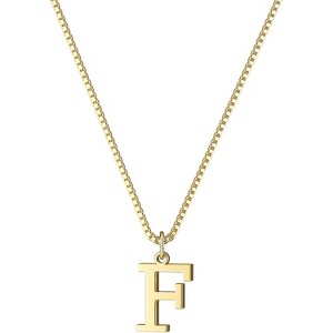 Personalized Initial Choker Gold Plated Dainty Letter Pendant Necklace Gift Gold-F - 1 of 4