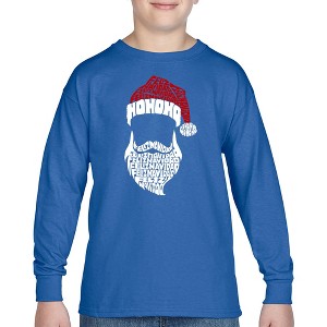 LA Pop Art Feliz Navidad Santa Claus - Boy's Word Art Long Sleeve T-Shirt - 1 of 4