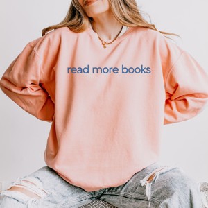 Simply Sage Market Embroidered Read More Books Lightweight Garment Dyed Sweatshirt - 1 of 4