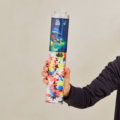 Plus-Plus 240 Piece Glow-in-the-Dark Multi-Color Building Blocks Tube
