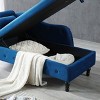 Aijia 60" Velvet Storage Chaise Lounge - 2-in-1 Tufted Bench with Solid Wood Legs, Nailhead Trim & Pillow, 300lb Capacity for Bedroom/Living Room - 3 of 4