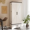 SinCiDo 72" Farmhouse Storage Cabinet, Kitchen Storage Upright Cabinet, w/ 2 Barn Doors & Adjustable Shelves, a Drawers,Multi Functional Large Cabinet - 2 of 4