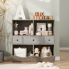Kids Toy Storage Organizer with 3 Movable Drawers and 5-Section Bookshelf - 3-Tier Large Toy Cabinet for Playroom, Kindergarten, and School - 3 of 4