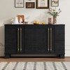 CAVINAS Modern Wooden Sideboard Cabinet with Gold Handles & Adjustable Shelves,Buffet Cabinet with Storage for Kitchen,Dining Room - 2 of 4