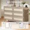 Rattan 6 Drawer Dresser for Bedroom, Wooden Dressers & Chests of Drawers, Modern Farmhouse Storage Organizer for Closet, Entryway, Living Room - 4 of 4