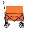 HTUTWOO Collapsible Folding Duty Utility Cart Wagon,Outdoor Garden Wagon Cart with All-Terrain Wheels,for Camping 225 lbs Weight Capacity - 2 of 4